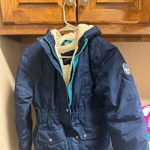 Lands End Parka Navy 14 Expedition down filed
